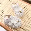 Sandales en cuir PU été pour enfants mignon arc semelle souple enfant en bas âge chaussures voyage en plein air plage filles princesse chaussures 230630