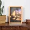 Tafellampen INS LED Light Painting Nachtkastje Picture Decor Anime Style Modern Simuleer Sunshine Drawing Night Houten Frame Lamp