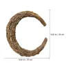 Decorative Flowers 2 Pcs Moon Decor Grape Vines Wreath Rattan Frame DIY Garland Iron Hanging Hand Woven Rings