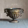 Vaser Ical Goblet Flower Vintag Vase Flower Pot Retro smidesjärn Blomma Arrangemang Guldljusstake Vase Decoration Home X0630