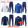 2023 New Italy Tracksuit Survetement Long Half Zip Jacket Training Suit Soccer 23 24 Italia Man Football Tracksuits Set Sportswear Men and Kids