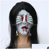 Maschere per feste Halloween Horror Spaventoso Maschera in lattice Testa di fantasma femminile Casa stregata Py per annunci Drop Delivery Giardino domestico Forniture festive Dhzol