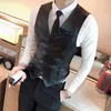 Men's Vests Men's Vest PU Leather V Neck Single Breasted Male Gentleman Business Waistcoat For Man Sleeveless Clothing 2023 C126