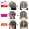 Perucas Sintéticas Princess 13x413x6 HD Transparente Front Lace Humano PrePlucked Fechamento 4x4 Brasileiro Reto Frontal 230629