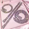 Luksusowy lodowaty zestaw biżuterii pełnoziarnistych modne mikro prepor