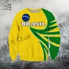 Moletons masculinos PLstar Cosmos 3DPrint Est Brasil Country Flag Art Unique Men/Women Cozy Hrajuku Casual Streetwear Hoodies/Zip/Sweatshirt -7