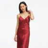 Casual Jurken Dames Echte Zijde Met Parel Elegante V-hals Mouwloze Jarretel Rokken Voor Vrouwen Zomer Mode Sexy Party Gown