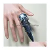 Cluster Rings Wholesale Mens Punk Skl Ring Leisure Alloy Fashion Hip Hop Leading Couple Drop Delivery Jewelry Ot6Ix