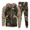 2023 Lente Herfst Tweedelige heren Panel Hooded Camo Set Sport en Vrije tijd joggingpakken trainingspak mannen KLEDING