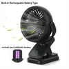 1pc Multifunctional Fan Portable Rechargeable Fan With Built-in 5000mA Li-ion Battery,360° Rotatable Fan Desktop Electric Fan, USB Charging Fan