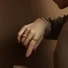 Luxe nagelring heren ring ringen ontwerper Mode Titanium Staal Gegraveerd Geen kleurverandering ontwerper ring verlovingsring Maat 6-9 ringen voor vrouwen groothandel