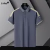 Polos de la mode masculine Patchwork Patchwork Men de polo Tops de sports décontractés tendance à manches courtes Slim T-shirt Summer Summer Male