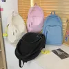 Backpack Solid Color Canvas Women Fashion College Student Schoolbag Female Leisure Travel Rucksack Cute Girl Bookbag Mochilas