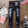 Autumn Men's Jeans Men denim rakt slitna europeiska och amerikanska klassiska långa varumärkesmodebyxor