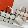 Aa Qualité a Arco Sac Fourre-Tout Sacs À Bandoulière Toile Cuir Pc Dame Femme Shopping Vacances Voyage Sac À Main Grande Capacité Luxe Mode Brun Blanc Criss Lines Cm