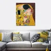 Handgemaakte canvas kunst Gustav Klimt schilderij The Kiss Details Landschap Artwork Home Office Decor