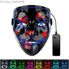 Masques de fête Halloween Mask LED Light Up Party Masks The Purge Cosplay Election Year Great Funny Masks Festival Costume Fournitures Glow dans Dark Sh190923 Z230630