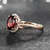 Pierścienie klastra 925 Sterling Srebrny Big Owalny Ruby Cyrron Pierścień dla kobiet Temperament Jewelry Akcesoria Prezent