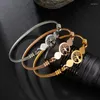 Lien Bracelets En Acier Inoxydable Creux Arbre De Vie Femmes Hommes Or Couleur Chanceux Rond Bracelet Bijoux Cadeau De Mode Charme