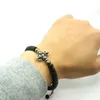 Braccialetti con ciondoli Argento tibetano Buddista Vajra Nodi portafortuna Bracciale da donna Conchiglia di cocco Perline di pirite intagliate a mano da uomo