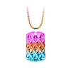 Pendentif Colliers Lovecryst 1pcs Fade Couleur Forme Carrée Pour Enfants Filles Mode Cadeaux D'amitié