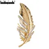 Broches Broches Baiduqiandu Plume Pour Femmes Et Hommes Mat Or Couleur Feuille Plante Collier Cadeau Winer Manteau Accessoires Usine Vente 230629