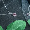 Grazioso gioiello in moissanite certificato GRA ciondolo in moissanite rosa da 2 carati collana in oro bianco 14 carati per regalo