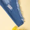 Zestawy odzieży Dzieci niemowlę dzieci dżinsowe stroje kamizelki szczotkowane wykończeniowe wykończenie elastyczne nieregularne rąbek swobodny lato rozryte 1 6T 230630