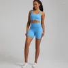 Aktywne zestawy Soft Nylon Spandex Yoga Set Training Stroje dla kobiet sportowych Bra High tali