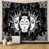 Tapisserier Vackra Bohemian Interior Decoration Tapestry Psychedelic Sun and Moon Hippie Datura Flower Home Hanging On The Wall Tapestry R230810