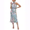 Dames Zwemkleding Zwemkleding Voor Dames 2023 Bedekken Strand Jurk Zomer Licht Rijp Mouwloos Hals Print Satijn Bloemen Polyester