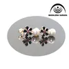 Stud Earrings MADALENA SARARA 6-7mm Earring Round Freshwater Pearl Plum Flower Style Within Three Colors Options