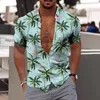 Chemises décontractées pour hommes chemise florale à la mode 3d palmier imprimé hawaïen à manches courtes en plein air plage vacances surdimensionné vêtements pour hommes