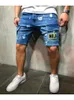 Männer Jeans Sommer Stretch Gerade Kurze Mode Lässig Slim Fit Hohe Qualität Elastische Abzeichen Taschen Loch Denim Shorts Männlichen 230629