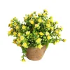 Decorative Flowers Artificial Potted In Pot Farmhouse Plants Bonsai For Balcony Office Bathroom Decoration ( Yellow )