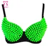 Punk Rock Disco Dancewear Hars Klinknagel All-over Bras Voor Vrouwen Volwassen Exotische Sujetador Sexy Bralette Soutien Gorge push Up Bh Top196G