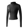 Женские куртки Женский воротник-стойка с длинным рукавом Quick Dry Zipper Running Yoga Slim Coat Jacket