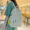 Backpack Solid Color Canvas Women Fashion College Student Schoolbag Female Leisure Travel Rucksack Cute Girl Bookbag Mochilas