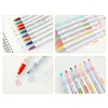 Canetas 24 cores Highlighter Pen Set Doubleheaded Art Marker Pen para Diário DIY Scrapbook Desenho Escola Escritório Suprimentos Papelaria