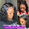 Lace Wigs Bob Wig Black Curly For Women Deep Water Wave Human Hair 100% Remy Natural Short Frontal T Part 230630