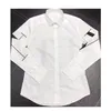 Skjorta med Vlovetn Print Dress Shirt Mens Designer Shirts White Black Thin Long Sleeve Men Work Shirt Casual Importerat Paris Brand 278y