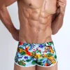 Herren-Bademode, Dschungel-Serie, handbemalte Blätter, Blumen, Druck, Herrenmode, Boxer, Badeshorts, sexy Trend, Strand, Boyshorts 230630