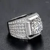 Cluster Ringen Echt 925 Sterling Zilver VVS1 2 S Diamond Ring Box Sieraden Mannen Bague Bizuteria Edelsteen