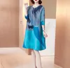 ISSEY luxe Franse luxe elegante temperament mode drie huis geplooide nobele jurk