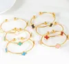 Van Clover Bracelet Designer Jewelry Bracelet Women 18K Gold Plated All Crystal Clover Flower Cuff قابل للتعديل