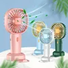 Draagbare handheld ventilator Oplaadbare koeling Mini USB-ventilator met telefoonhouder Zomer Office Home Outdoor Fan