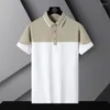 Polos de la mode masculine Patchwork Patchwork Men de polo Tops de sports décontractés tendance à manches courtes Slim T-shirt Summer Summer Male