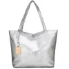 Evening Bags Brand Fashion Casual Women Shoulder Silver Gold Black Handbag PU Leather Female Big Tote Bag Ladies Hand Sac 230629