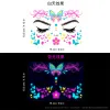Festival Party Fluoreszierende Tattoos Halloween Schmetterling Wasserdichte Gesichtsaufkleber Temporäre Neon Maskerade Tattoo Aufkleber I0703