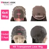 Lace Wigs 13x5x2 T Part Front Wig Pre Pluckes MEGALOOK Human Hair For Women 4x4 Closure Short Straight Bob 180 Density 230630